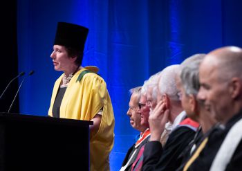 Professor Kathryn (Kathy) Whaler during her speech