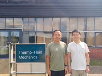 Dr Kun Liang and Dr Hejun Hui photographed outside the TFMRC building