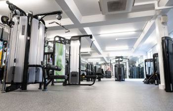 The inside of a gym.