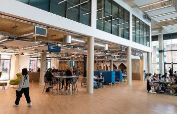 Student Centre interior space with students studying