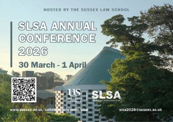 A promo for the SLSA Conference 2026 including a QR code to the website for the conference where delegates can register