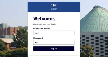 MyView login screen