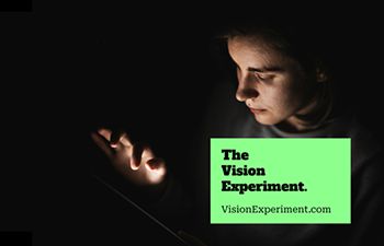 Student participating in the Vision Experiment