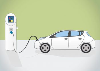 An image of an electric car plugged in