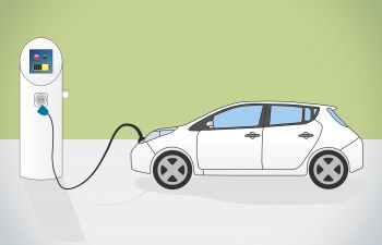 An image of an electric car plugged in
