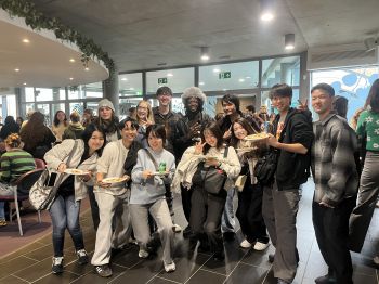 Group of students at the Autumn 2025 welcome party