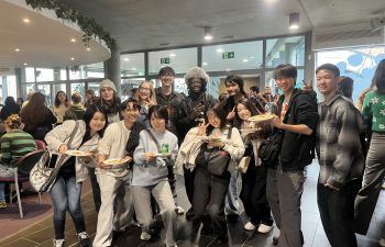 Group of students at the Autumn 2025 welcome party