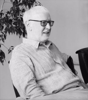 a black and white photo of Prof Jim Rollo