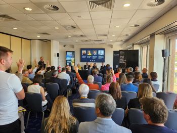 Professor Matthew Agarwala (second left) on his panel at the Liberal Democrat Party Conference