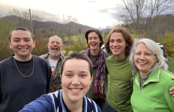 Theo Smith with local people they met during their time at UNC Asheville
