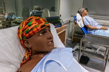 A close up of two new mannequins installed in the simulation suite at BSMS