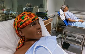 A close up of two new mannequins installed in the simulation suite at BSMS