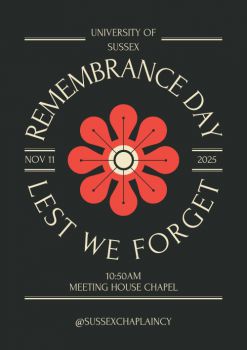 Remembrance Day service will be held on 11 November at 10.50am in the Meeting House