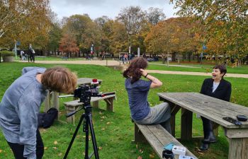Digital Media Creators interviewing Caroline Lucas