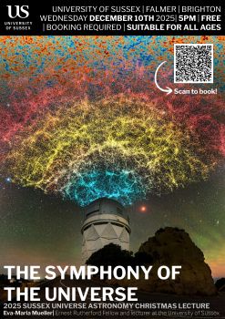 A poster advertising the Sussex Universe Christmas Lecture