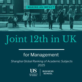 design card highlighting the joint 12th in Uk for Management ranking (GRAS)