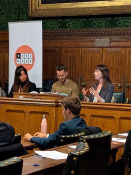 Professor Charlotte Rae presents on the panel at the Working Time Council launch