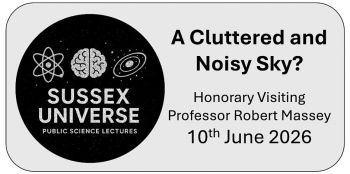 A poster advertising the Sussex Universe lecture