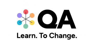 Coloured Logo for QA training which states Learn To Change