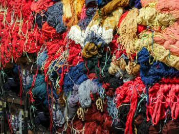 A pile of coloured yarn