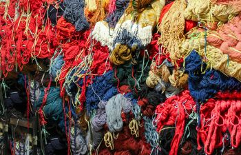 A pile of coloured yarn