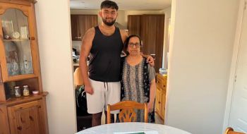 Aatish, founder of Varalign, pictured with a relative