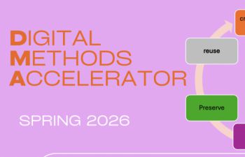 purple poster with the programme for the spring