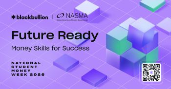 Purple background with text that reads 