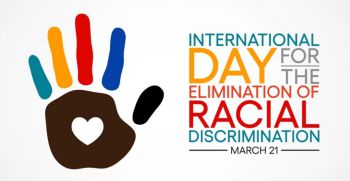 Colourful handprint graphic marking the International Day for the Elimination of Racial Discrimination on 21 March.