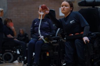 Action pose- Sophie playing boccia