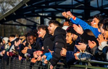 Varsity supporters cheering