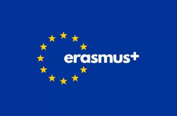 EU flag with Erasmus+ logo