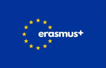 EU flag with Erasmus+ logo