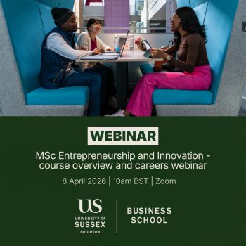 MSc Entrepreneurship and Innovation Webinar | April 8 | 10am  | Online Webinar