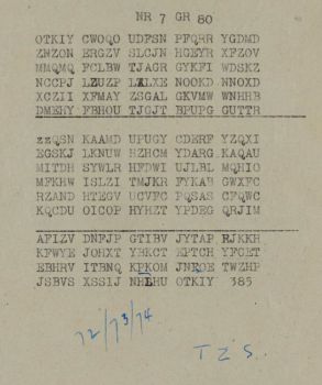 Cipher used by SOE agent George Hiller while in Occupied France, c1944.
