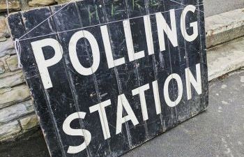 Polling station sign