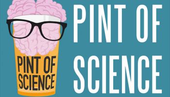 A picture of a pint and the the words pint of science festival