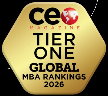 Gold logo for CEO Magazine 2026 Global MBA Rankings