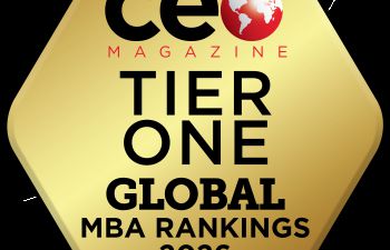 Gold logo for CEO Magazine 2026 Global MBA Rankings