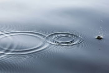 A pebble creates ripples in water