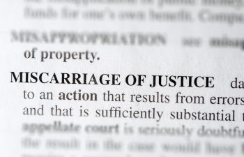 Textual definition (clipped) of Miscarriage of Justice
