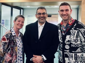 Alice Ellis, Robin Banerjee and Matt Bremment smiling at the camera
