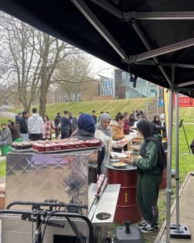 Serving delicious food outside Eat Central
