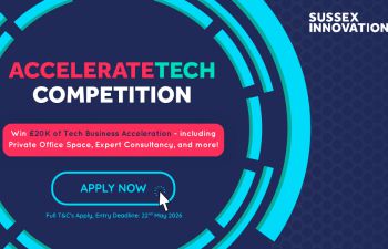 A banner with the AccelerateTech competition logo, reading 
