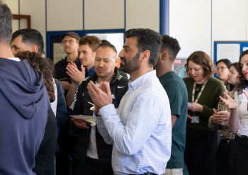 a social event bringing together staff and students involved in sanctuary work