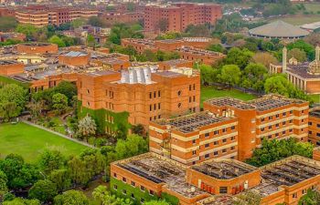 An aerial image of LUMS, Pakistan, showing the scale of this prestigious university
