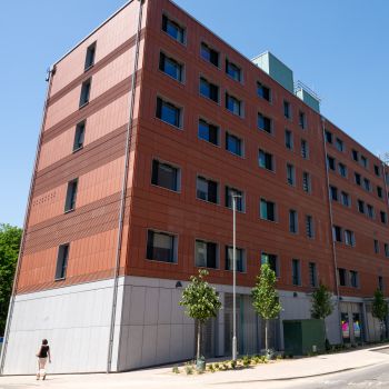 A photo of the outside of the new University of Sussex Health and Wellbeing Centre