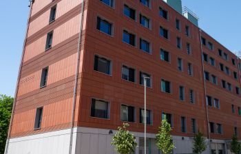 A photo of the outside of the new University of Sussex Health and Wellbeing Centre