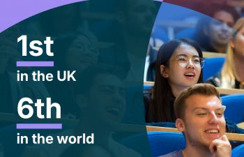 Graphic highlighting 1st in UK and 6th globally in one of the categories in the Times Higher Education Impact Rankings.