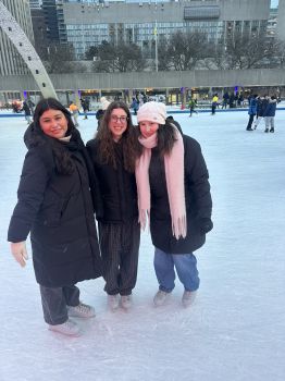 Students ice skating